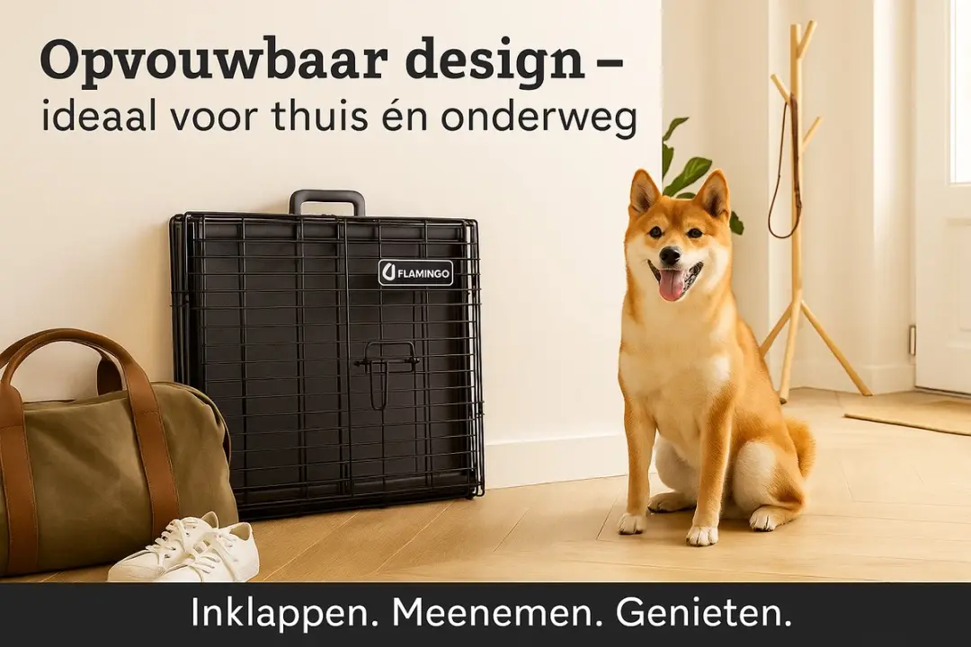 Flamingo Hondenbench XXL Draadkooi - 124x76x83cm - Zwart