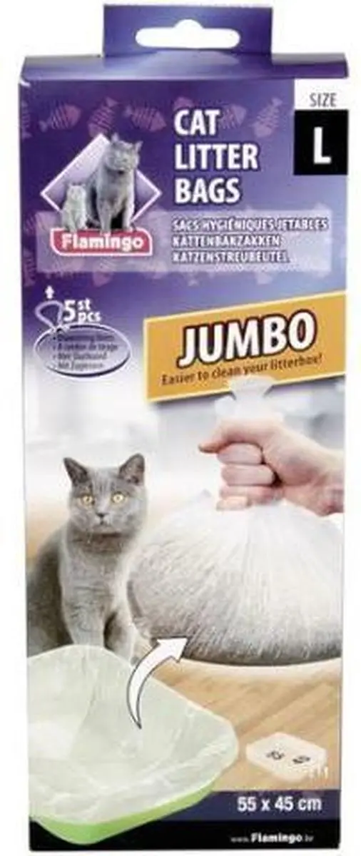 Flamingo Kattenbakzakken Jumbo 5 Stuks