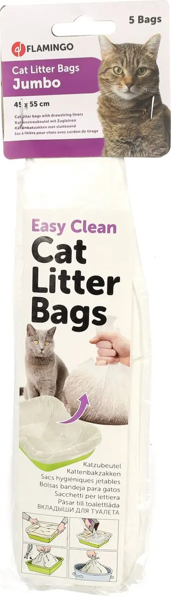 Flamingo Kattenbakzakken Jumbo 5 Stuks
