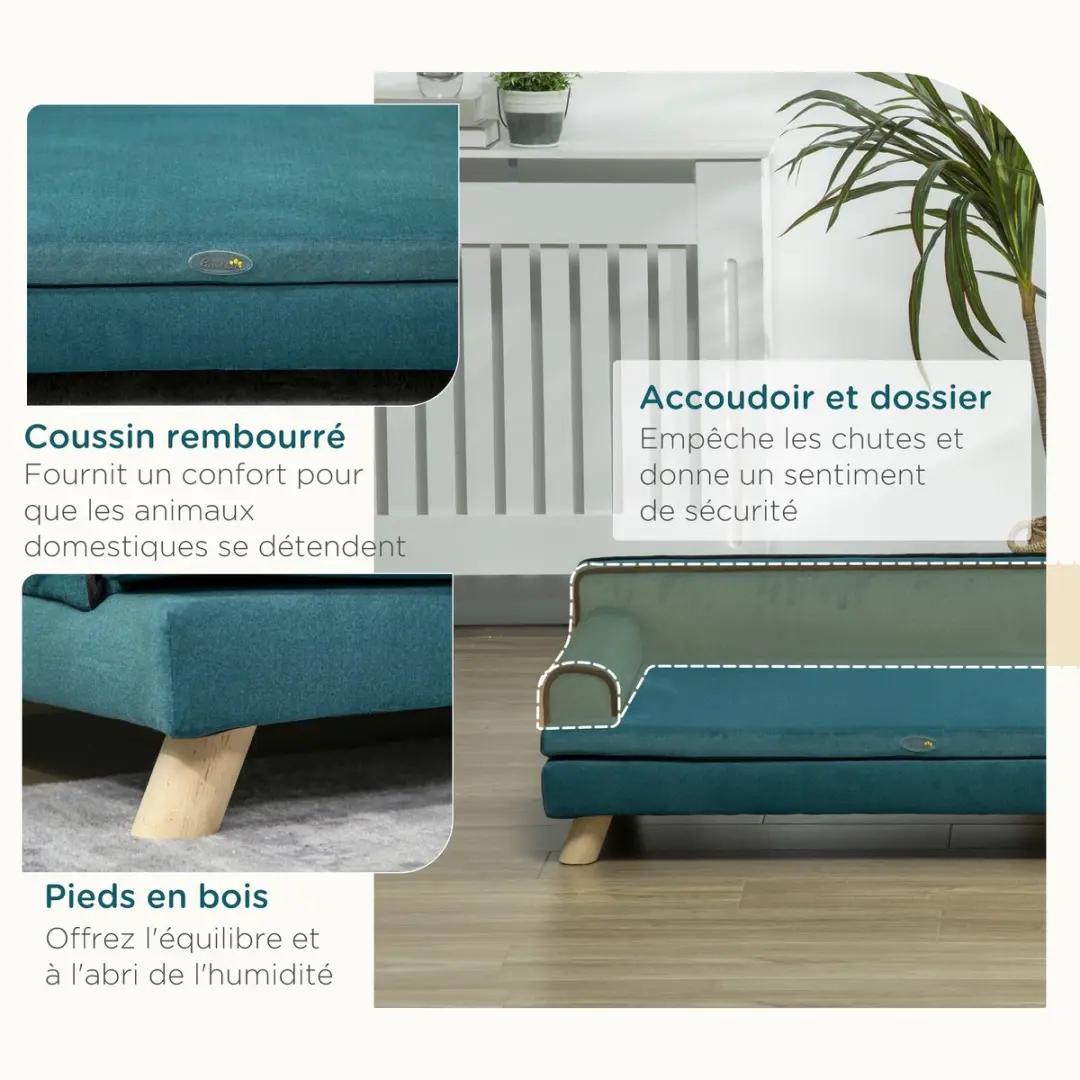 Pawhut Chenille Bank Groen 100x62x32cm
