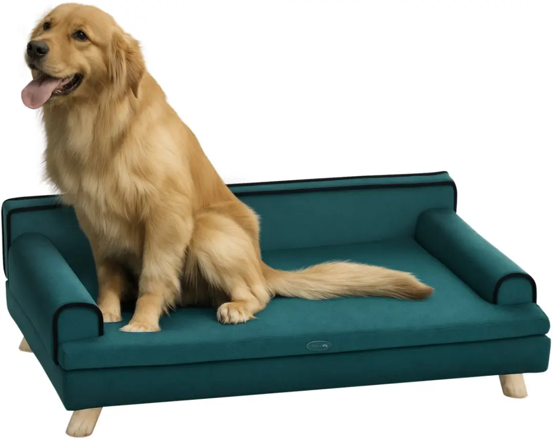 Pawhut Chenille Bank Groen 100x62x32cm