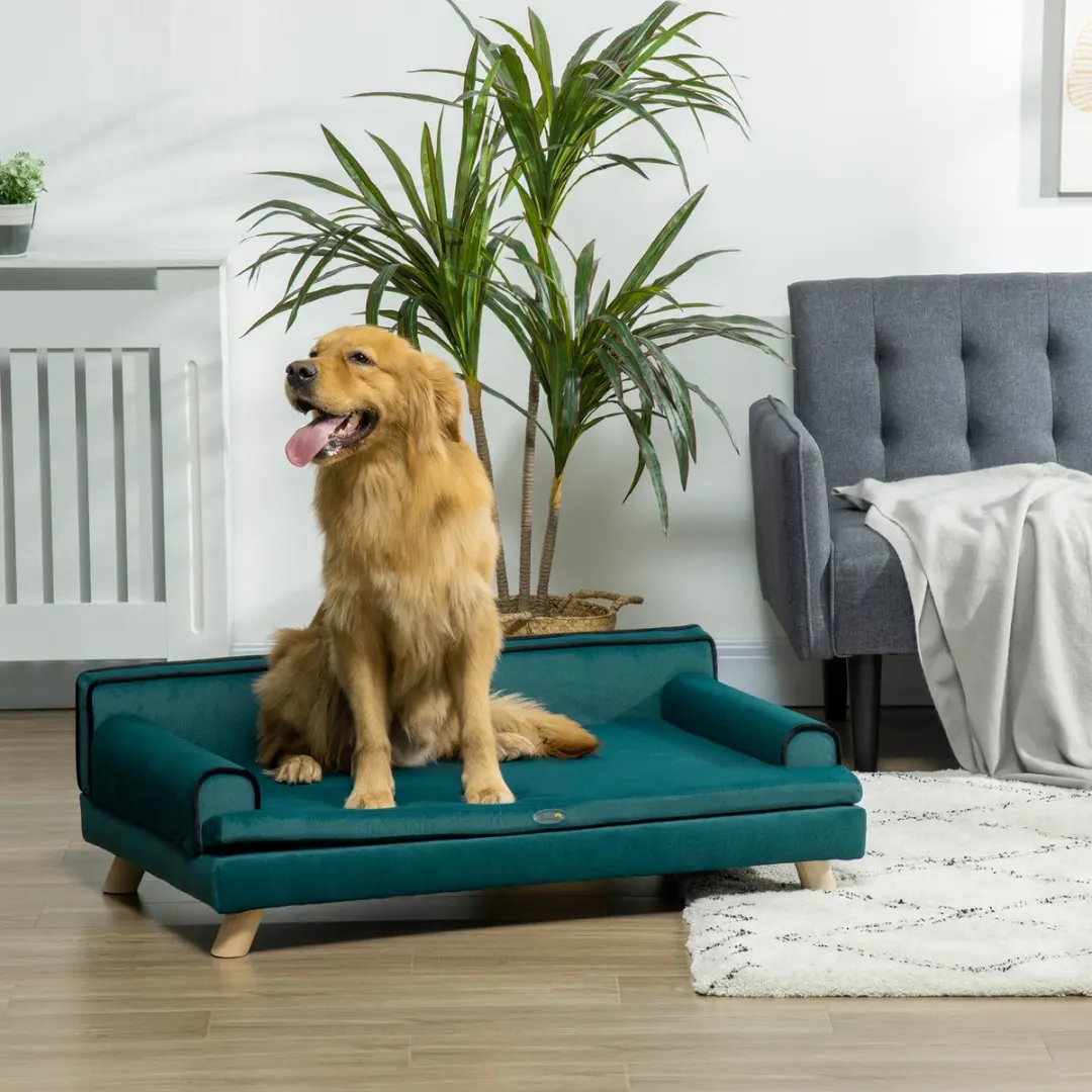 Pawhut Chenille Bank Groen 100x62x32cm