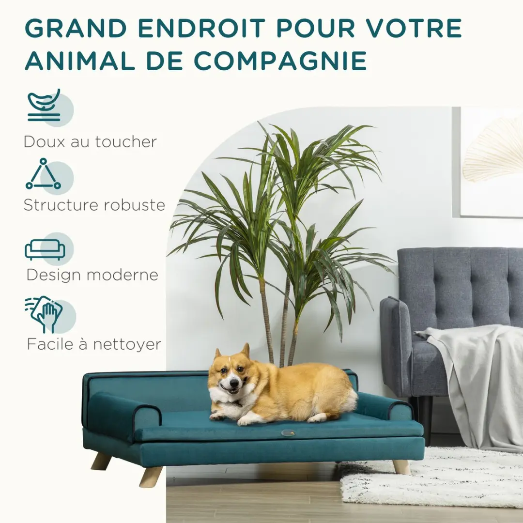 Pawhut Chenille Bank Groen 100x62x32cm