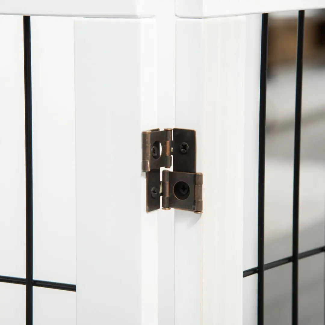 Pawhut Hondenhek 3 Panelen Inklapbaar Grenenhout Wit