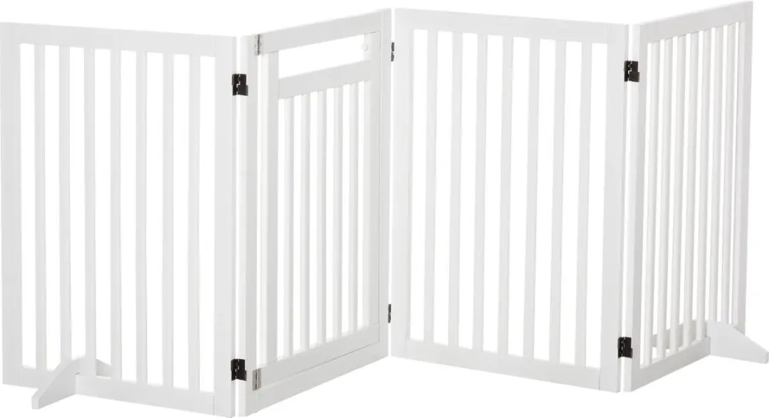 Pawhut Inklapbaar Hondenhek 81cm Wit