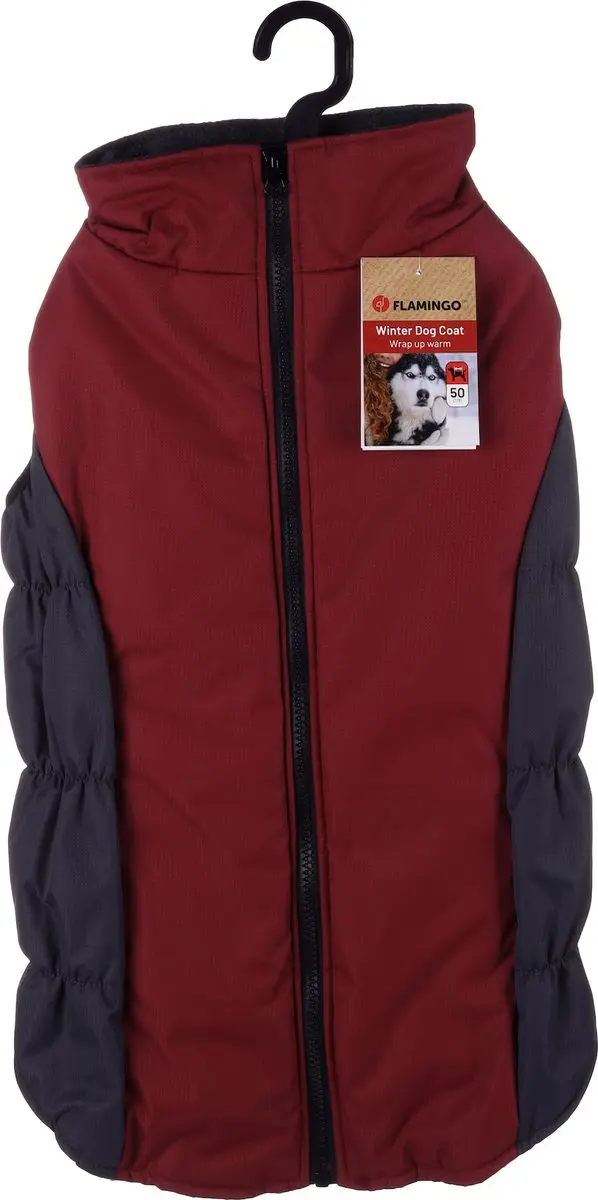 Flamingo Lima Honden Winterjas Bordeaux - 50cm
