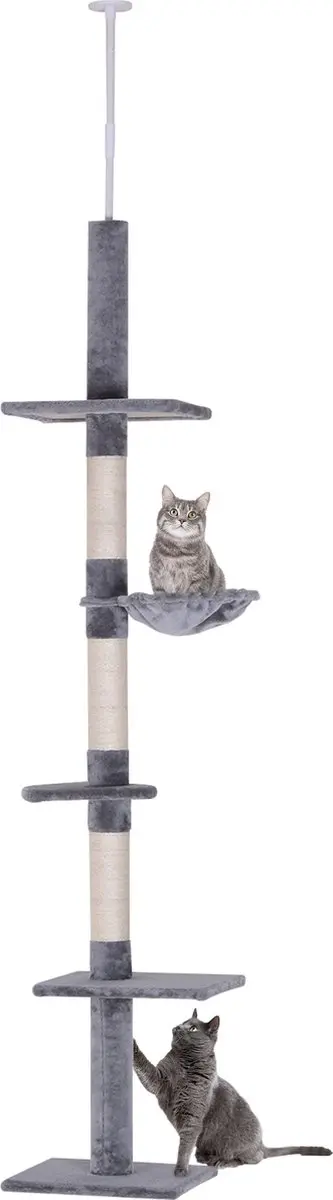 Pawhut Kattenkrabboom D30-209 - 5 Niveaus 30cm - Grijs