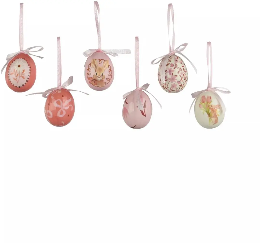 Decoris Hangdecoratie Ei Foam Roze