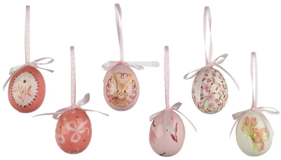 Decoris Hangdecoratie Ei Foam Roze