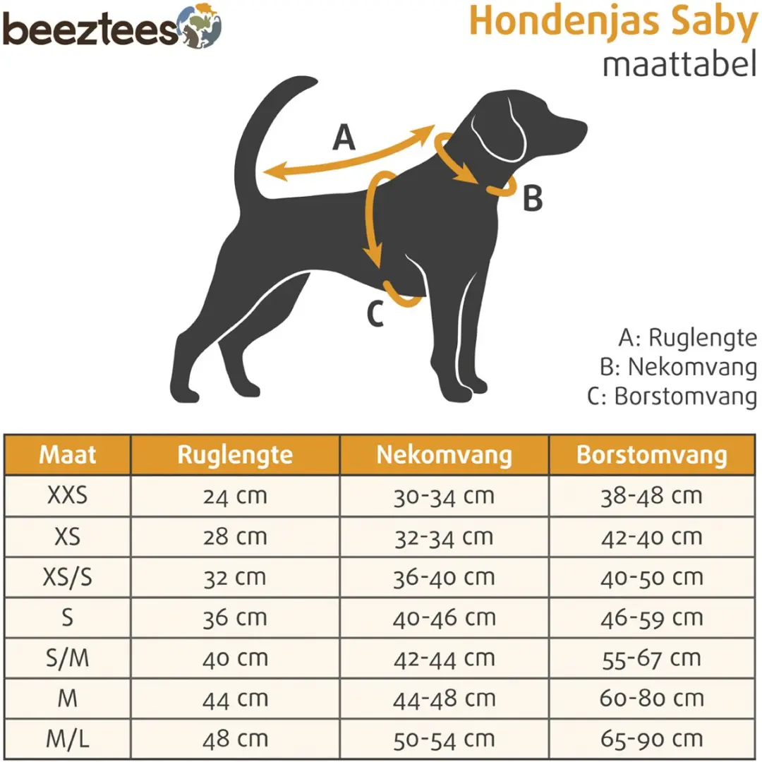 Beeztees Saby Hondenjas XXL - Zwart/Blauw