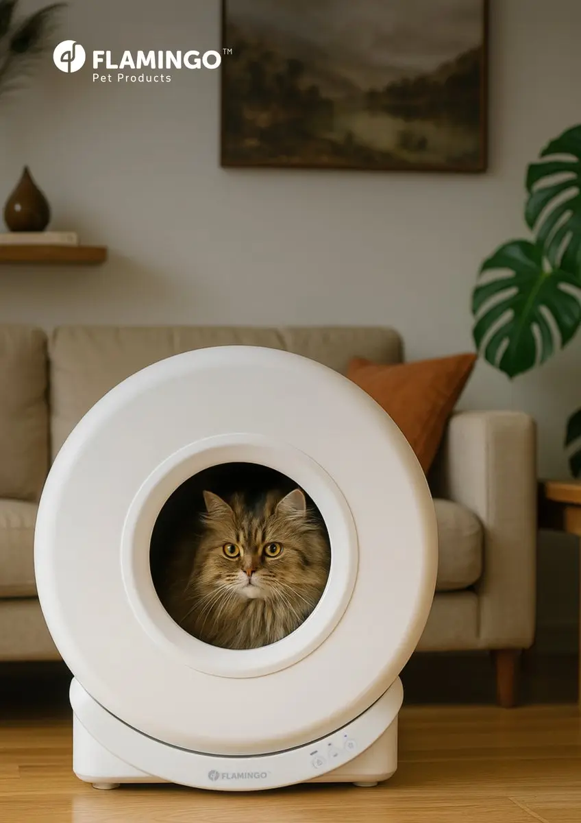 Flamingo Automatische Kattenbak XXL 72L - Wit