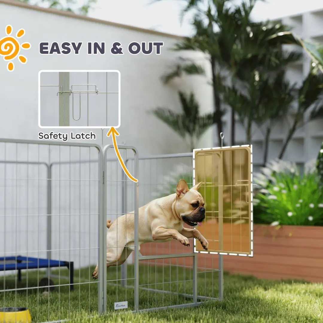 Pawhut Puppyren 240x80x80cm - Zilver