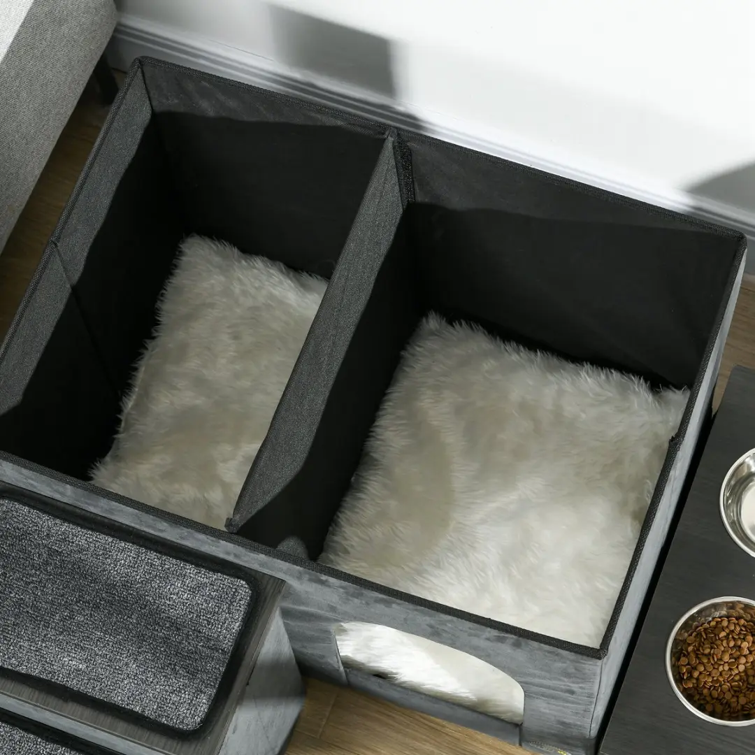Pawhut Kattenhuis met Trap - 78x48x49,5cm - Grijs