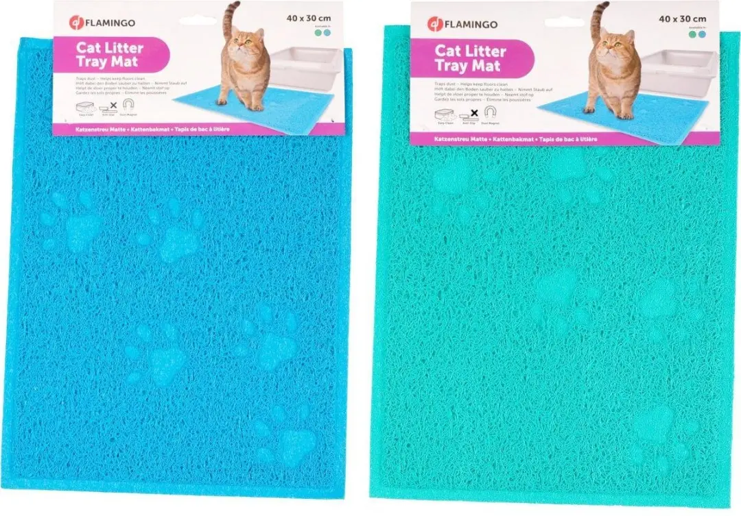 Flamingo Kattenbakmat 40x30cm - Groen