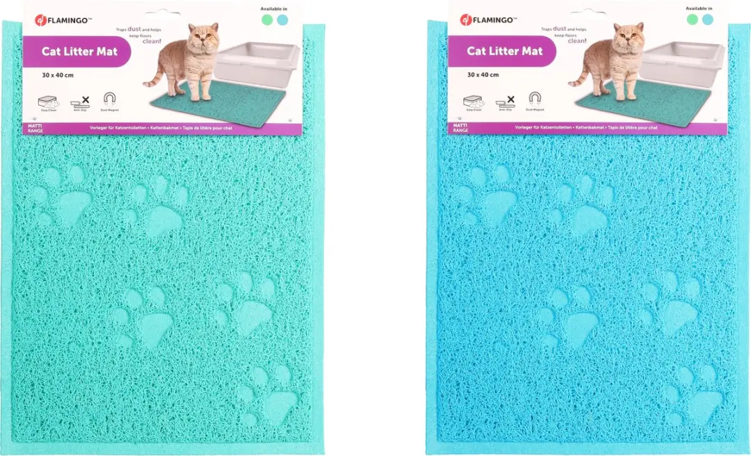 Flamingo Kattenbakmat 40x30cm - Groen