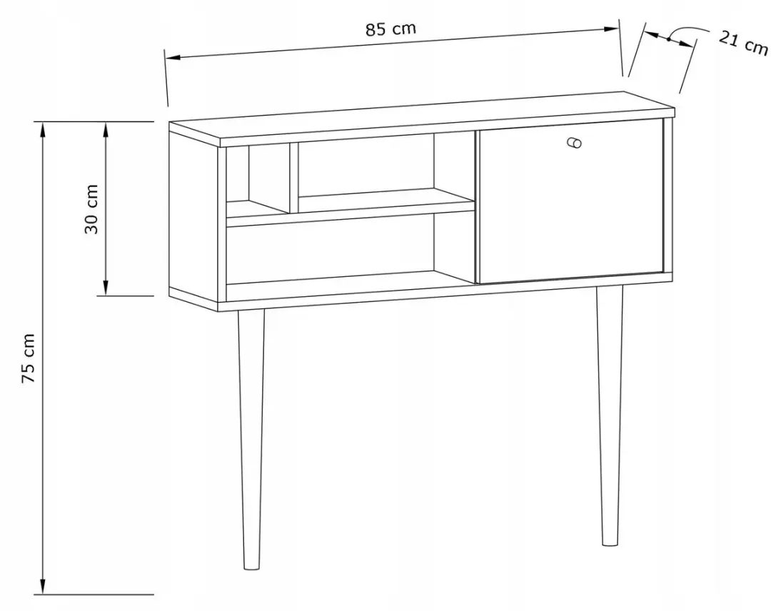 UFC Dotti Serie Witte Console Pronkplank - 2 Niveaus