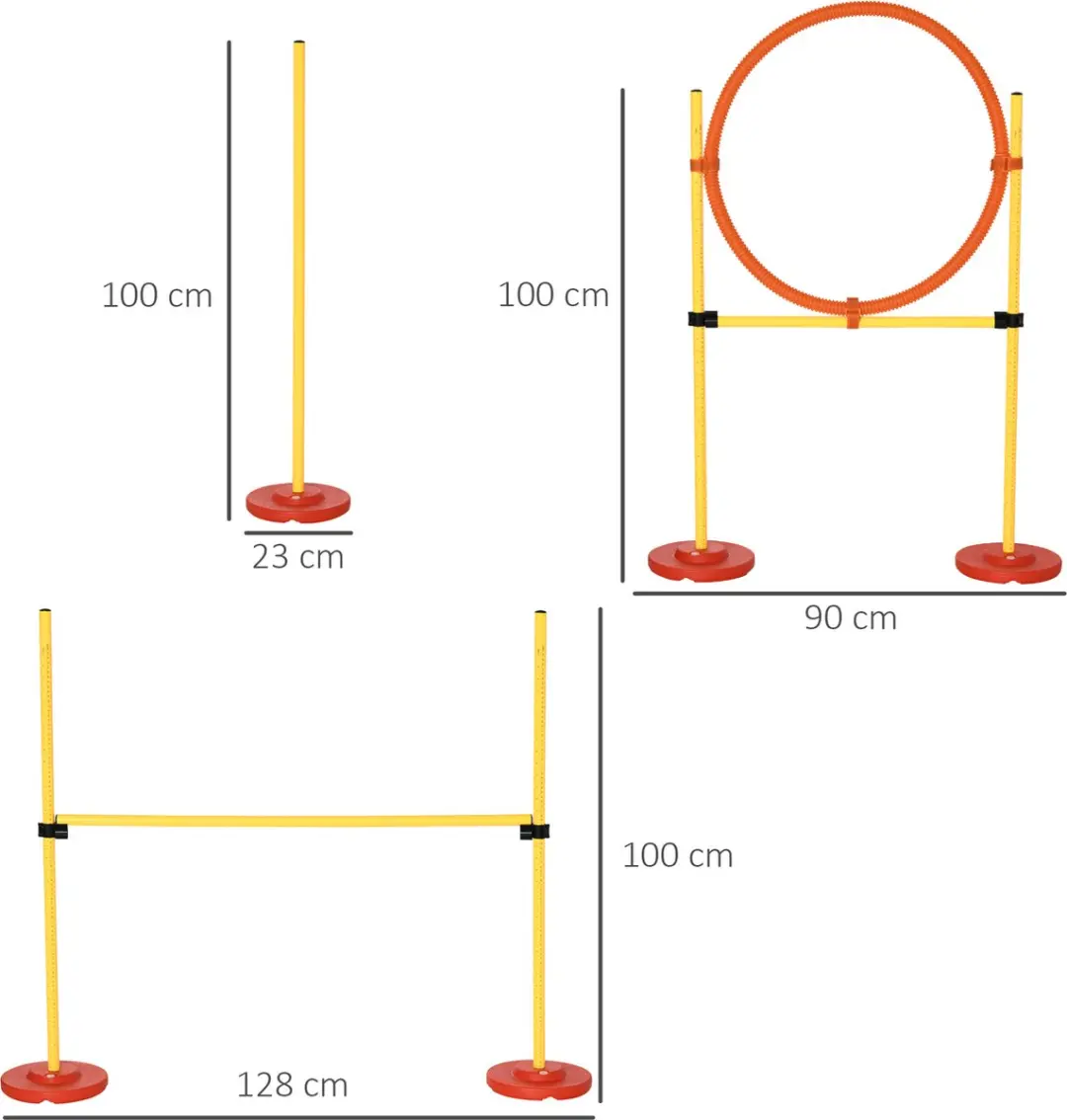 Pawhut Hondenbehendigheidsset 3-in-1 D07-026 - Geel