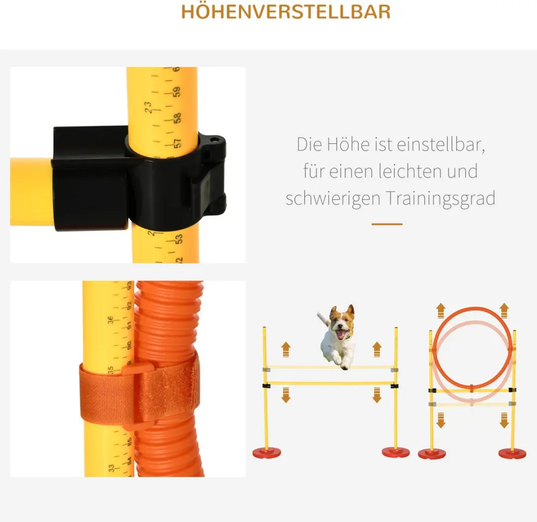 Pawhut Hondenbehendigheidsset 3-in-1 D07-026 - Geel