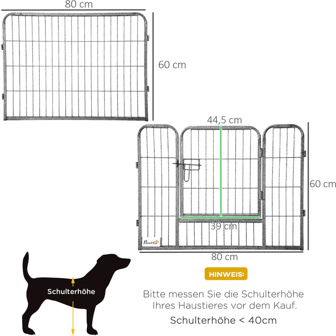 Pawhut Freilaufgehege D06-139 - 17-delig - Grijs - afbeelding 6 van 6