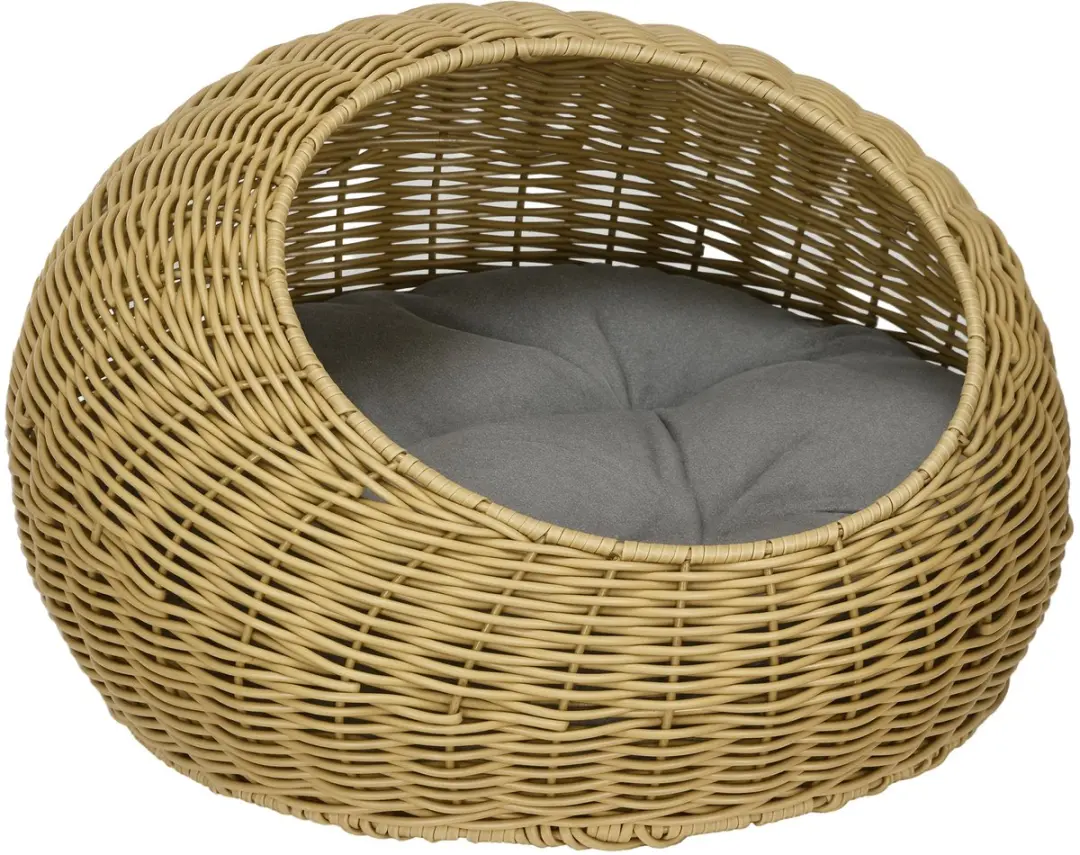 Pawhut Rattan Kattenhuis Ø50x31cm