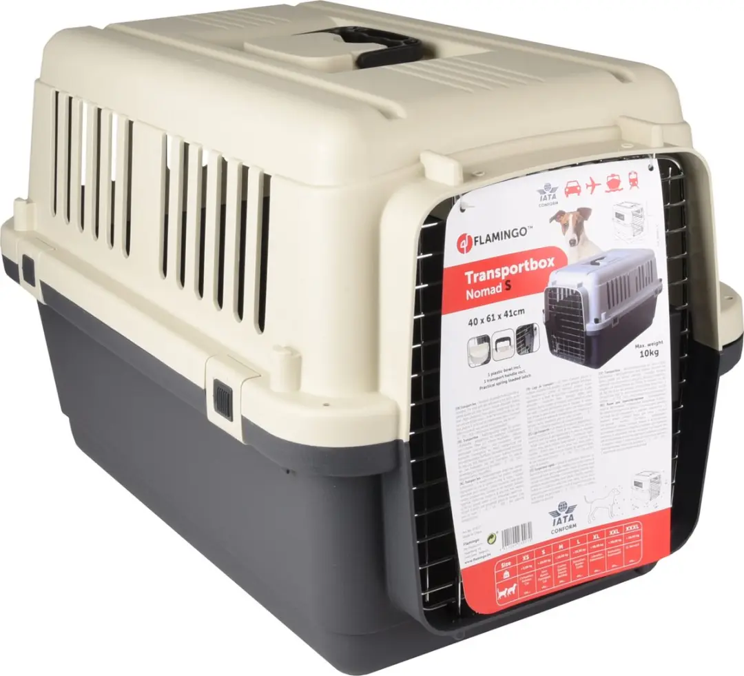 Flamingo Transportbox Nomad S 61x40x41cm - Donkergrijs