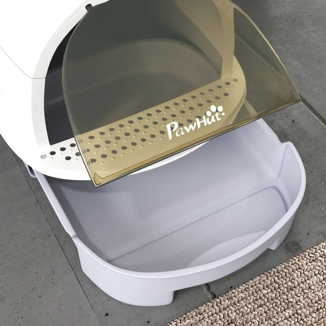 Pawhut Kattenbak Kunststof Grijs - 40,5L