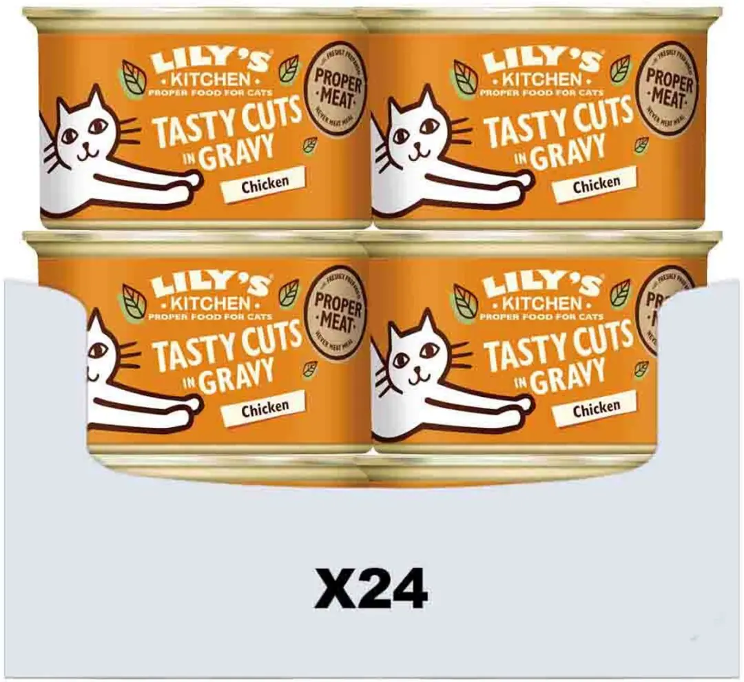 Lily's Kitchen Nat Tasty Cuts Kip Kattenvoer - 24x85g