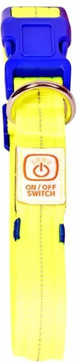 Duvo Dierenkleding Hond Halsband Nylon Neon Geel 50-70cm