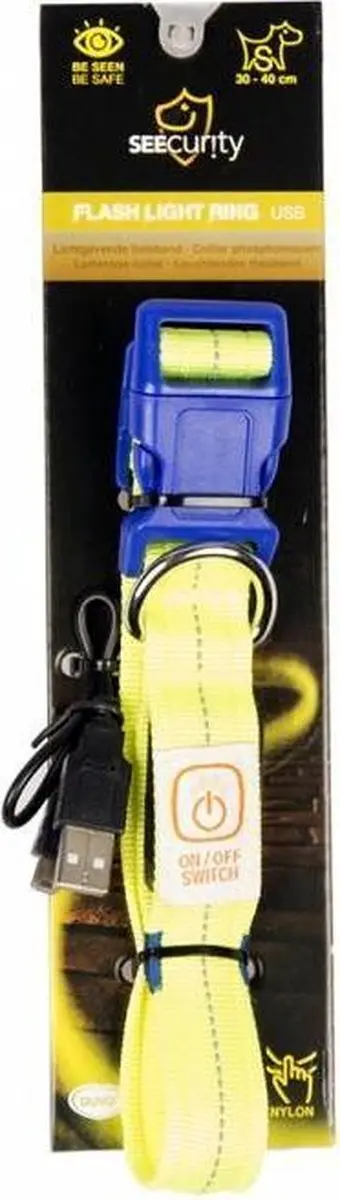 Duvo Dierenkleding Hond Halsband Nylon Neon Geel 50-70cm