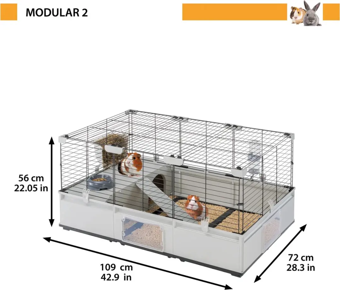 Ferplast Modular 2 Konijnenverblijf 109x72x56cm