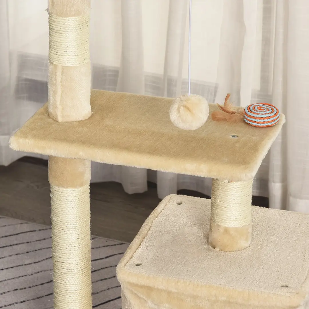 Pawhut Krabpaal D30-285 - 80cm - 3 Niveaus - Beige