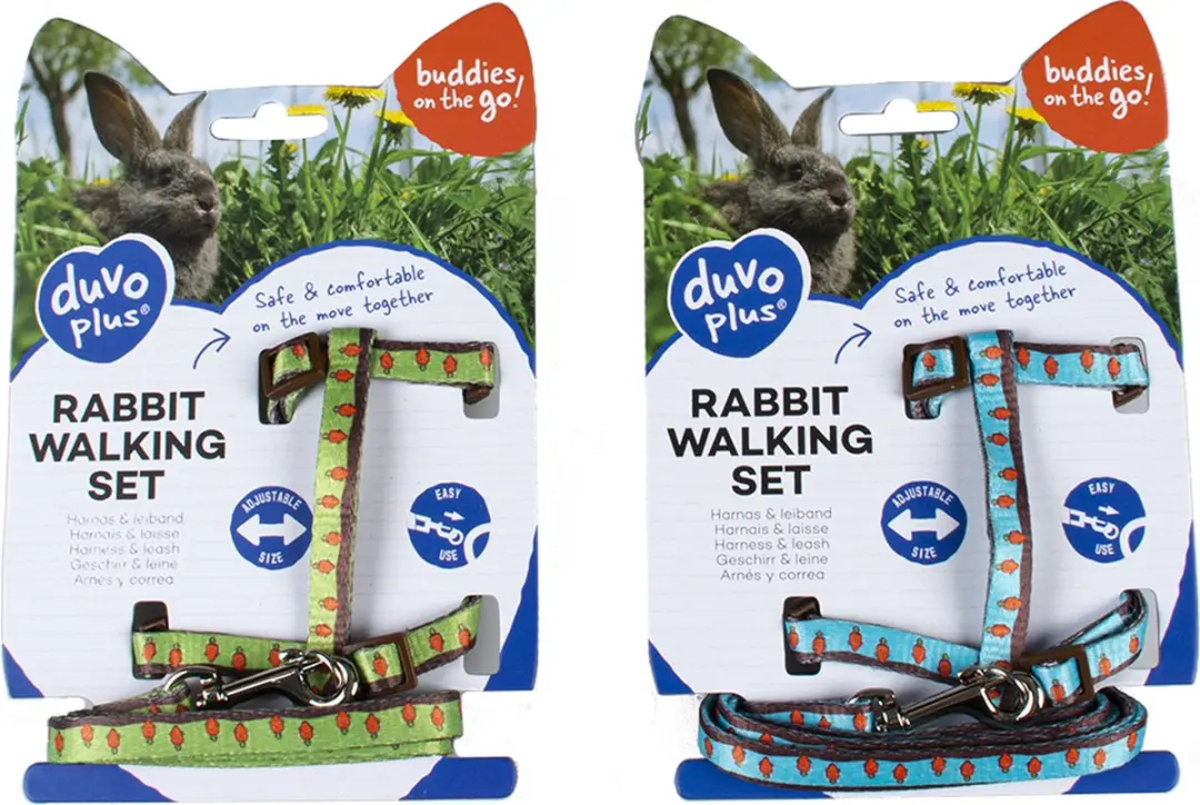 Duvo+ Konijn Wandelset Carrot - Groen/Blauw