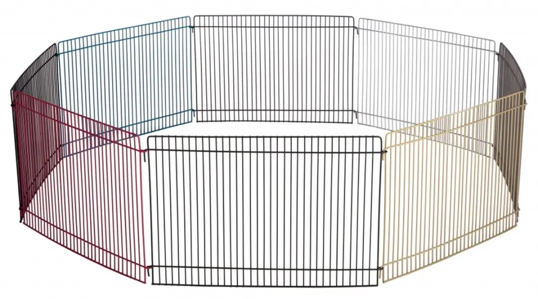 Trixie Knaagdierrenren Metaal Gepoedercoat 8 Panelen - 86x23cm - Blauw/Geel/Rood - afbeelding 6 van 6