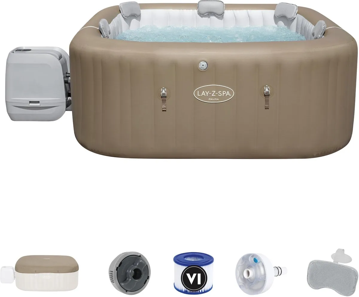 Bestway Lay-Z-Spa Palma 6005E Opblaasbare Spa - 180 Jets - 201cm - Bruin - afbeelding 6 van 6