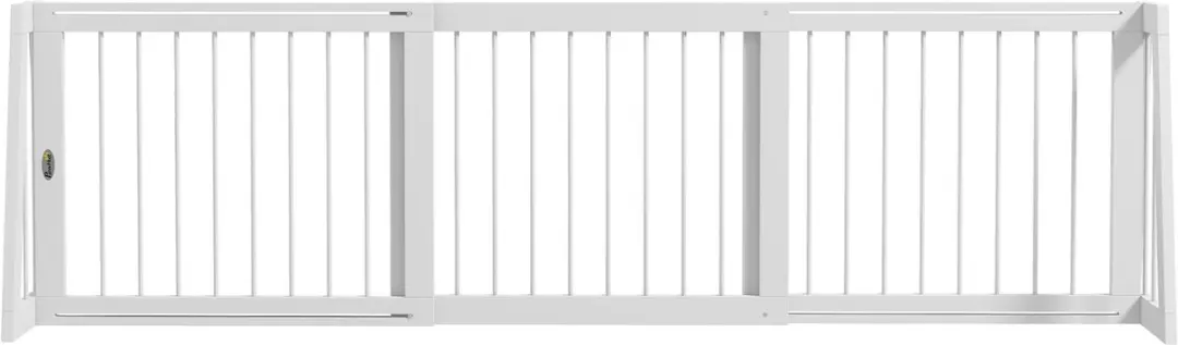 Pawhut Houten Huisdierenhek 71-190cm Wit