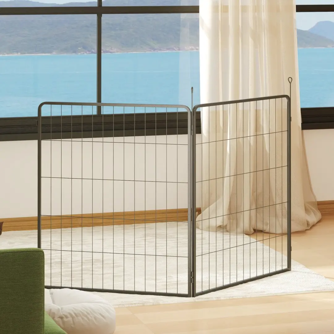 Pawhut 2er-Set Hondenpaneel 80x100cm - Staal - 2 Stuks