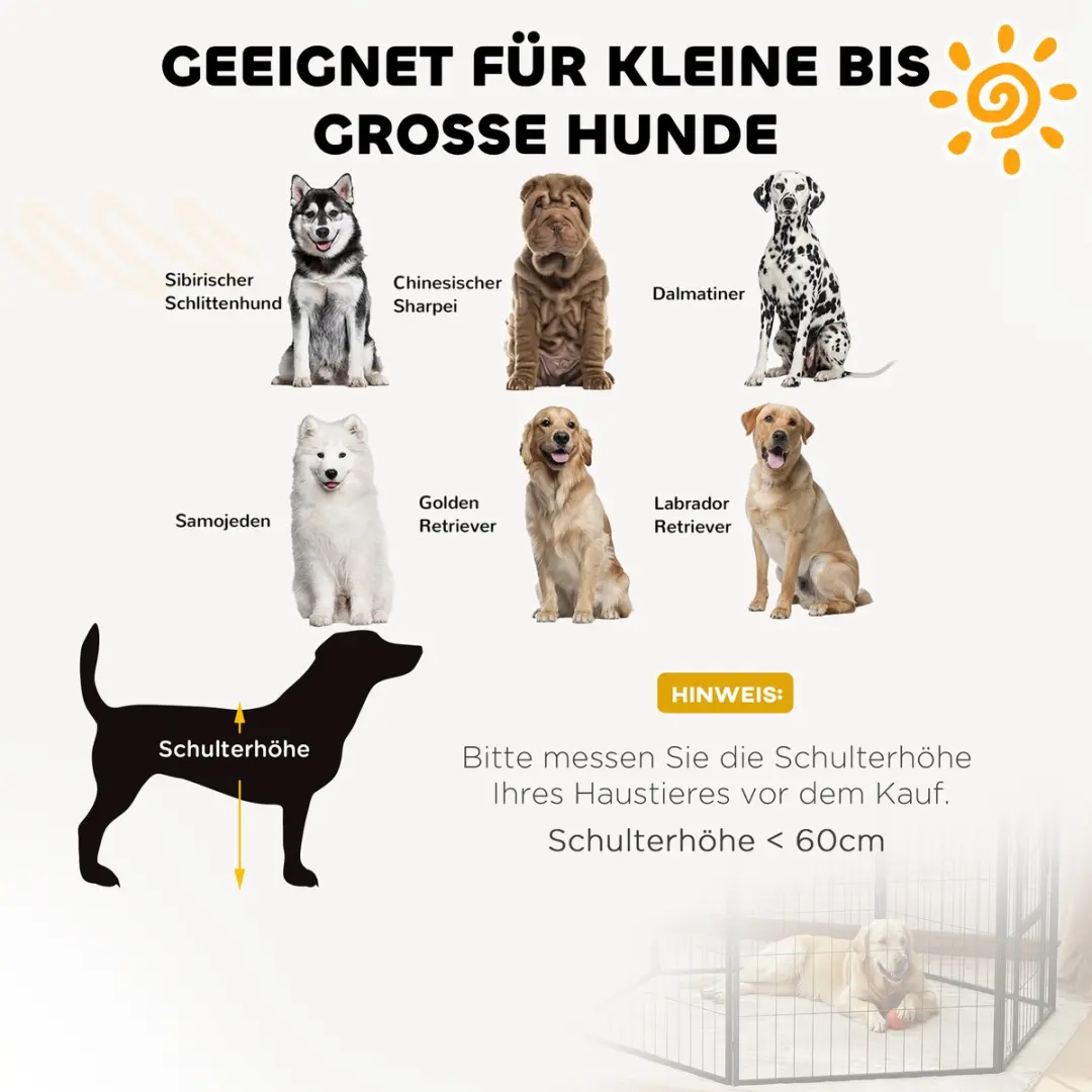 Pawhut 2er-Set Hondenpaneel 80x100cm - Staal - 2 Stuks - afbeelding 6 van 6