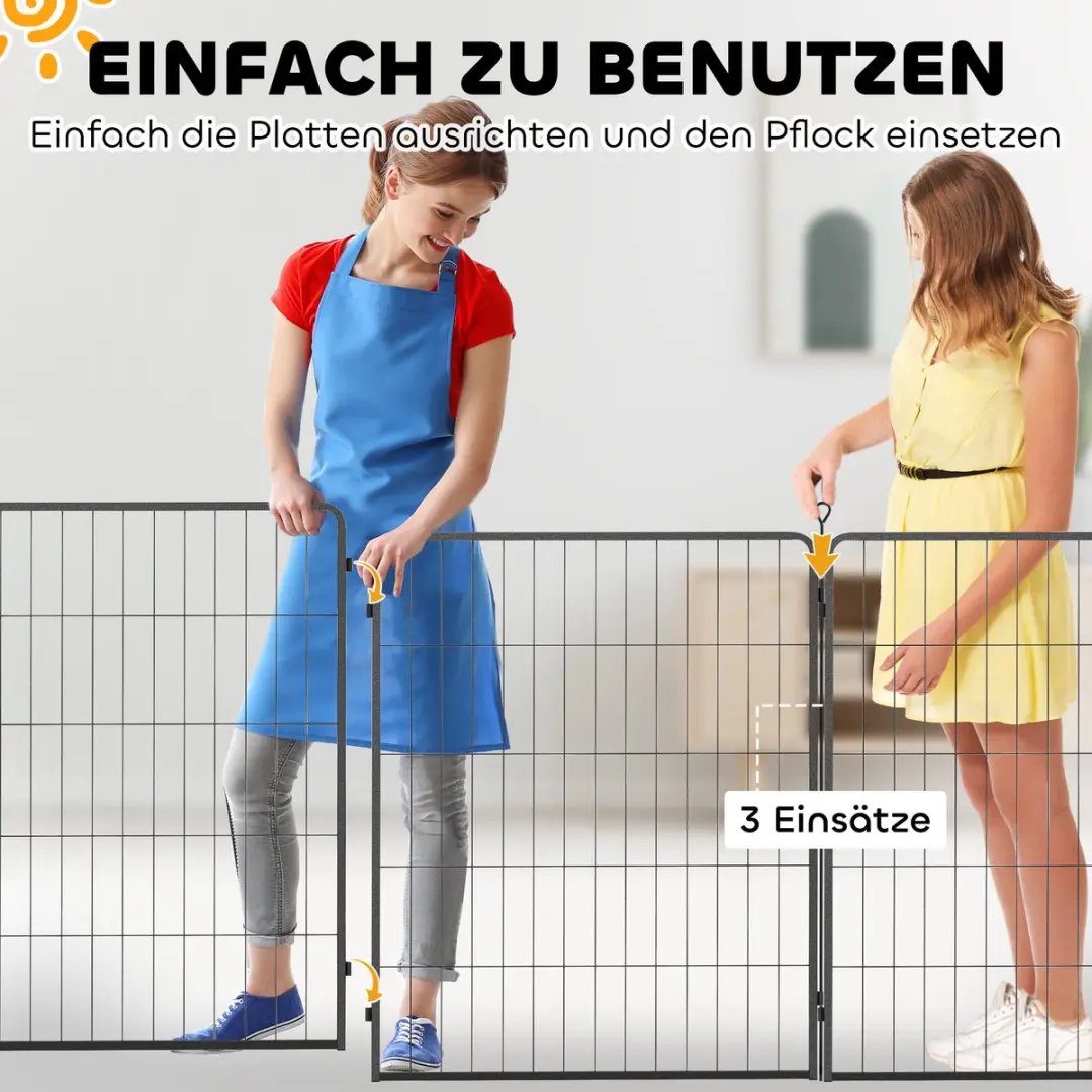 Pawhut 2er-Set Hondenpaneel 80x100cm - Staal - 2 Stuks