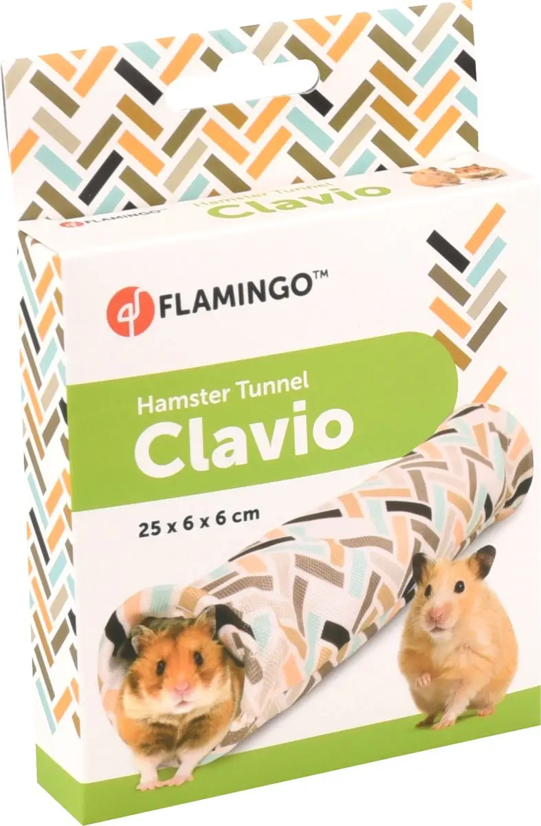 Flamingo Knaagdiertunnel Clavio - 25cm x Ø6cm - Meerkleurig