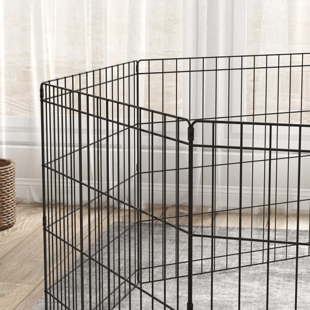 Pawhut Huisdierenren Metaal 61L x 4B x 61H cm - Zwart