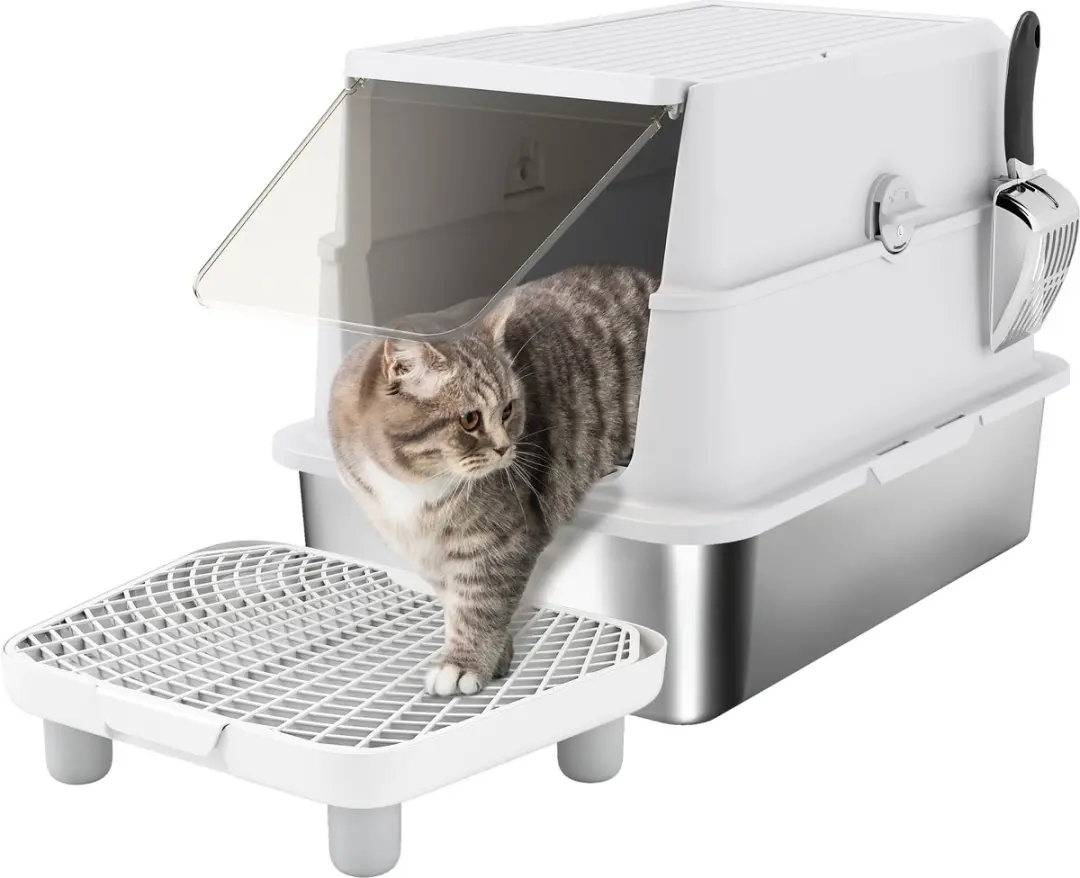 Pawhut Kattenbak Edelstahl