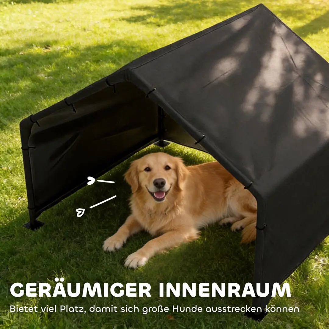 Pawhut Hondenhok - 125L x 110B x 93H cm - Zwart