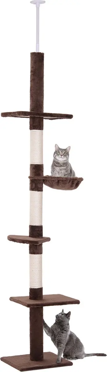 Pawhut Kattenkrabboom 5 Niveaus - 5 Ligplekken - Bruin