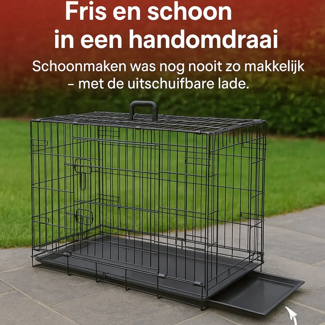 Flamingo Hondenbench S Opvouwbaar - 61x43x50cm Zwart