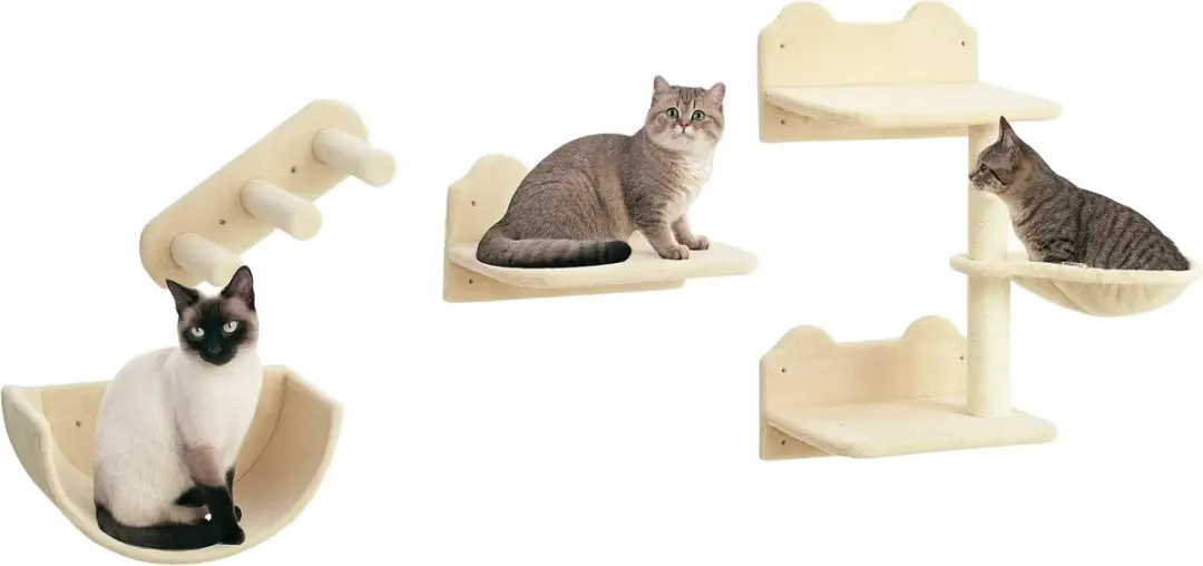 Pawhut Katten Klimwand Beige