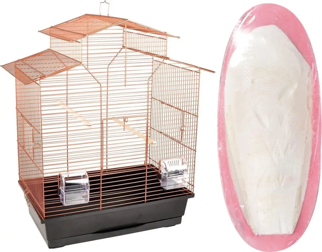 Flamingo Parkietenkooi Koper/Zwart 51x30x60,5cm