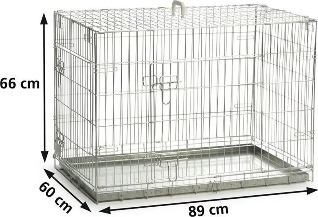 Beeztees Hondenbench 2 Deurs 89x60x66cm - Grijs