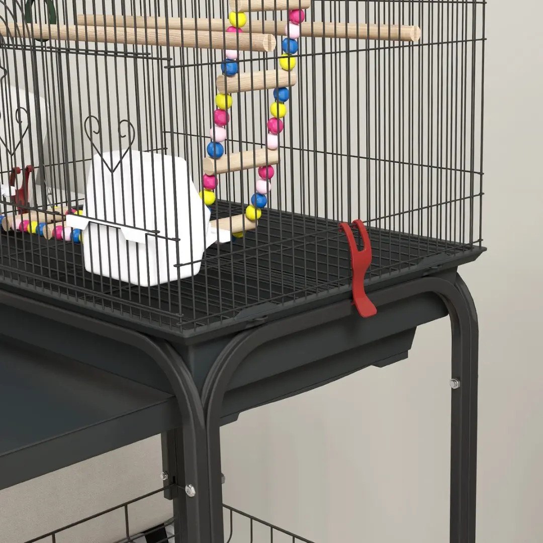 Pawhut Vogelkooi Staaldraad 46x36x120cm - Zwart