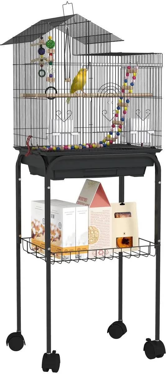 Pawhut Vogelkooi Staaldraad 46x36x120cm