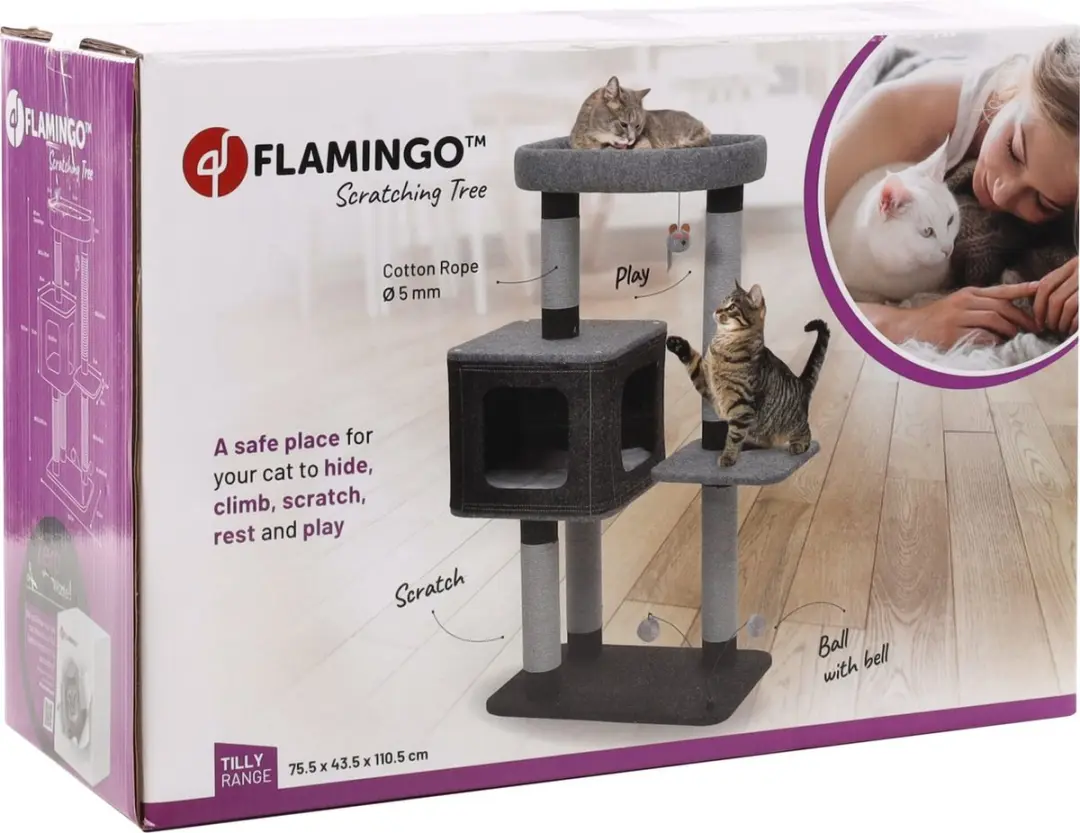 Flamingo Fati Kattenmeubel 75,5x43,5x110,5cm - Grijs